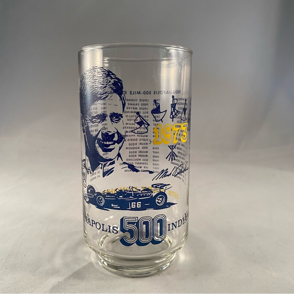 Indianapolis 500 Souvenir 1972 Mark Donohue Glass